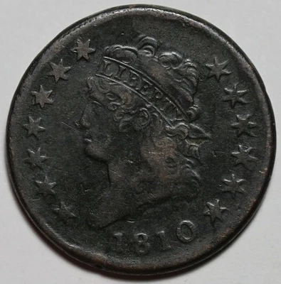 1810 Classic Head Large Cent - US 1c Copper Coin - Image 1 of 4