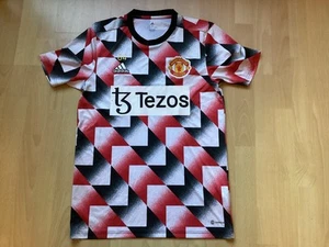 Manchester United Player Worn 22/23 Pre Match S/S Football Shirt Tezos Med - Picture 1 of 6