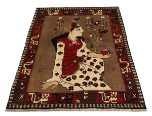 Alfombra única Ghashghai 151x102 cm anudada a mano - alfombra anudada a mano única - Imagen 1 de 12