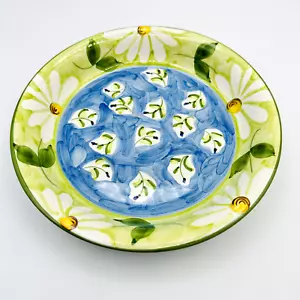 Favanol Cuenco Pintado a Mano Sopa Cereal Margaritas Flores Hecho en Portugal 8" - Imagen 1 de 5