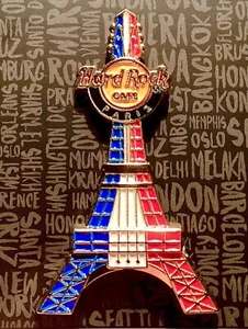 2017 HARD ROCK CAFE PARIS 3D EIFFELTURM FLAGGE VON FRANKREICH GITARRE ANSTECKNADEL - Bild 1 von 3