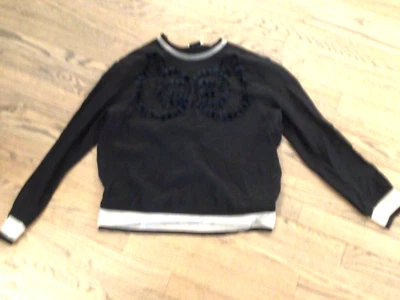 FENDI Top Negro 100% Seda con Flores de Piel Talla S Foto 1 de 4