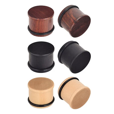 6x Medidores de oreja de madera orgánica Tapones expansores de un solo acampanado Piercing de silla de montar 2g-5/8"" Foto 1 de 4