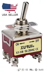 INTERRUPTOR DE PALANCA DE ENCENDIDO Y APAGADO 3PST DE SERVICIO PESADO 20A 125V, 15A 250V TERMINALES DE TORNILLO (31B) - Imagen 1 de 1