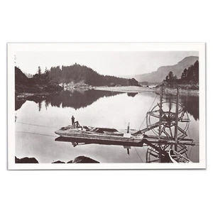 Postal de bote flotante con ruedas de peces en Oregon Columbia River Gorge en 1882 - Imagen 1 de 2