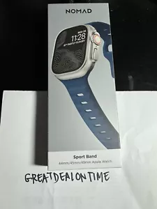 Nuevo NOMAD Auténtico Apple Watch Correa Deportiva Banda FKM Azul Atlántico 45/49mm M/L - Imagen 1 de 6