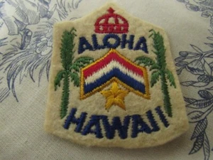 Vintage Seconda guerra mondiale ""Aloha Hawaii"" souvenir / PX / Sweetheart EF, patch SSI - Foto 1 di 5