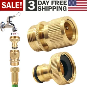 Manguera de jardín conector rápido latón 3/4" rosca GHT accesorios manguera de agua adaptadores - Imagen 1 de 12