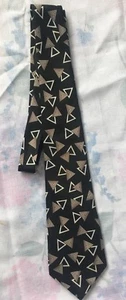 Hand Made Manchester High Fashion Triangles Black Mens Neck Tie - Picture 1 of 3