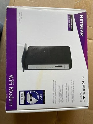 NETGEAR N450 - 100NAS Wireless Cable Modem Router Comcast-Xfinity TWC COX - Image 1 of 4