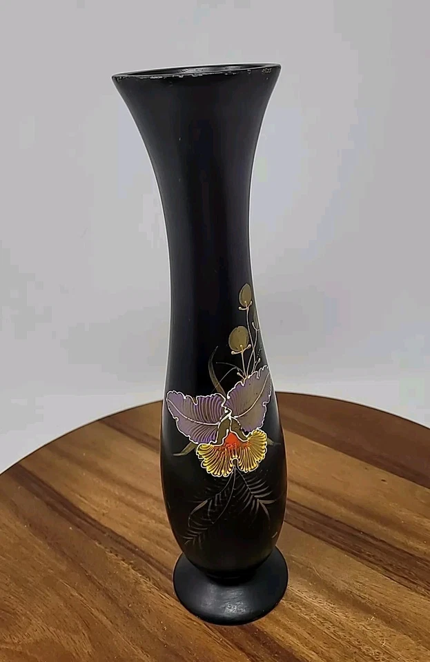 Jarrón de mango pintado con harina de orquídea Foto 1 de 4