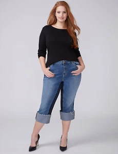 Jean corto recto relajado RE/MADE IN LA LANE BRYANT - rayas de sombra 24 24 24 W - Imagen 1 de 4