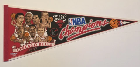 Chicago Bulls 5-Time NBA Champions 1997 Licensed Pennant 12” x 30” Pre-Owned Cover