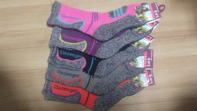 4 Pairs Slazenger Womens Long Socks for Climbing/Hiking/Outdoor/Tracking Sports  - Image 1 of 3