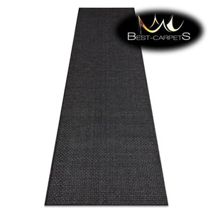 Moderna alfombra plana tejida para correr ""timo"" práctica fácil de limpiar exterior negra - Imagen 1 de 11