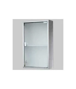 ARMADIETTO DI SICUREZZA CON SERRATURA ACCIAIO INOX/VETRO 50x30x12 JOKER -CROMO - Foto 1 di 1