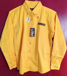 Blue Generation Ladies DeWalt Button Down SZ M Yellow NWT Free Shipping - Picture 1 of 8