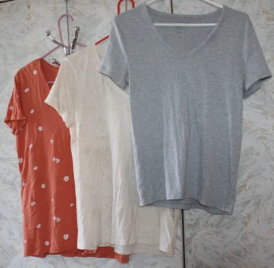 GAP 3 pcs Lot FAVORITE TEE tops.Large.Beige.Gray.Brown.Printed.Cotton.Short slee - Image 1 of 2
