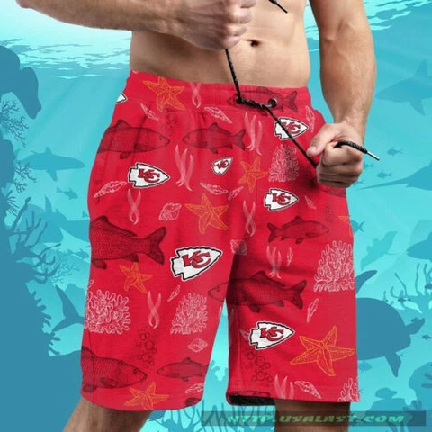 Kansas City Chiefs Football Beach Shorts Summer Casual Swim Trunks Sports Shorts Cover