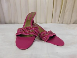 Vintage Pink Beaded Mules Size 10B - Picture 1 of 10