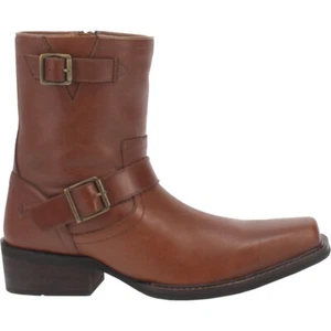 Dingo Hackett Square Toe Motorcycle Mens Brown Casual Boots DI293-BRN - Picture 1 of 5