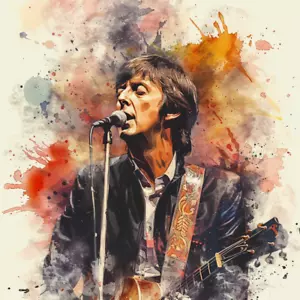 PAUL MCCARTNEY CANVAS ART PRINT 18X24" 24X36" READY TO HANG MUSIC ROCK BEATLES - Picture 1 of 2