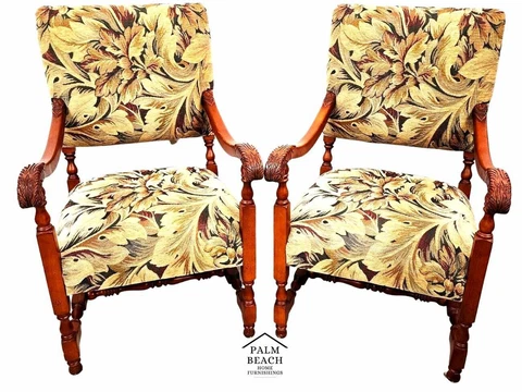 Antique Louis XIII Style French Armchairs - A Pair Cover