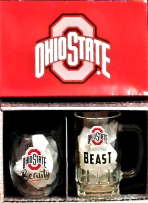 Juego de copa de vino y piedra de cerveza Ohio State Buckeyes - NCAA Foto 1 de 3