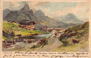Österreich - Lermoos (T) Illustration des Dorfes und der Umgebung - Picture 1 of 2