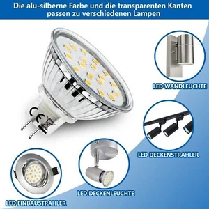 2PCS Warm White MR16 LED Bulbs 5W Recessed Spotlight Lamp Glass 12V GU5.3 H K1H8 - Picture 1 of 9