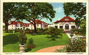 Cartolina d'epoca FL Linen anni '40 Hotel Thomas Gainesville ~ La città universitaria - Foto 1 di 4