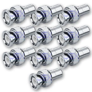 10X Male BNC to Female RCA/Phono Adapter Connector CCTV Camera Converter LOT - Picture 1 of 1