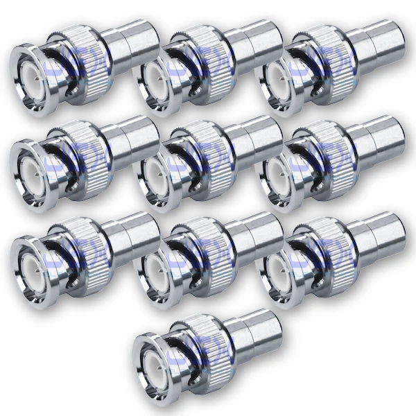 10X Male BNC to Female RCA/Phono Adapter Connector CCTV Camera Converter LOT - Image 1 of 1