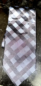 Hugo Boss Black Label  Silk Tie Checkered  Black/Blue Made in Italy * - Picture 1 of 6