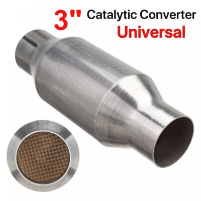 3" 7.62cm Universal Sports Cat Catalytic Converter High Flow 400 Cells Stainless - image 1 of 4