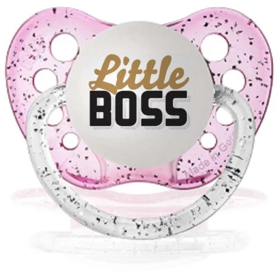 Chupete Little Boss - Unisex - Disponible en Rosa, Negro y Transparente - 0-18 meses Foto 1 de 4