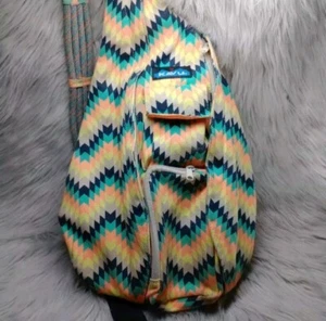 Kavu Rope Sling Bag Cactus Bloom Southwestern Orange Navy Wandern One Shoulder - Bild 1 von 6