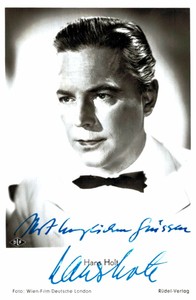 Hans Holt Original Signature On Card No. 9377 A