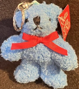 Vintage Gund 3.75" Blue Teddy Bear Plush Keychain "Bitzy" Keepers #2470 MWMT - Picture 1 of 4