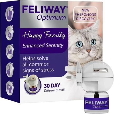 FELIWAY Optimum 30 Day Cat Calming Plug In Pheromone Diffuser Starter Kit, 48ml - Image 1 of 4