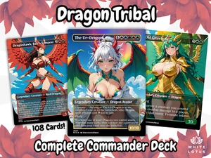 The Ur Dragon Commander Deck MTG EDH Dragon Tribal Anime Style Waifu Proxy Deck - Picture 1 of 10