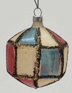 Octagonal Shape ~ Lots of Mica ~ Blown Glass Ornament ~ West Germany ~ Vintage - Picture 1 of 6