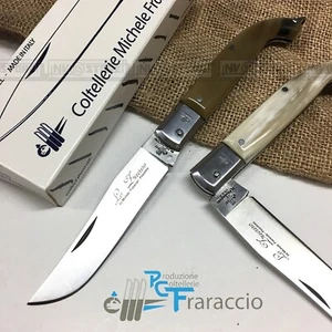 Coltello Artigianale FRARACCIO Zuavo Inox MADE IN ITALY Manico Corno 21 cm T.I. - Foto 1 di 1