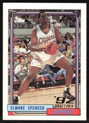 1992-93 Topps Draft Pick Elmore Spencer RC #300 Los Angeles Clippers - Image 1 of 2