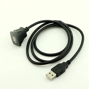 5pcs 3FT Car Dashboard Flush Mount USB 2.0 A Socket Extension Lead Panel Cable - Picture 1 of 5