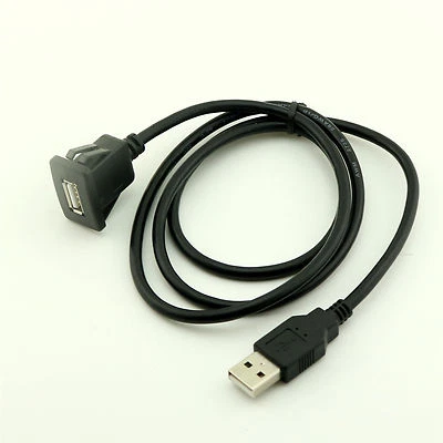5pcs 3FT Car Dashboard Flush Mount USB 2.0 A Socket Extension Lead Panel Cable - Image 1 of 4