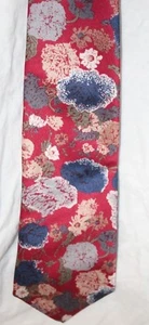 Buckingham Dress Neck tie 100% Polyester mens Cranberry Teal Green White Cream - Imagen 1 de 3