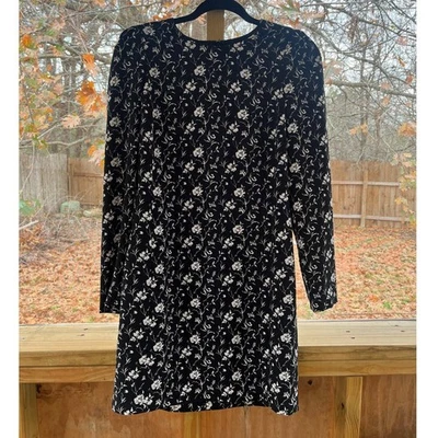 Club Monaco Kaisle Black And White Floral Long Sleeve Mini Dress Size 6 - Image 1 of 4
