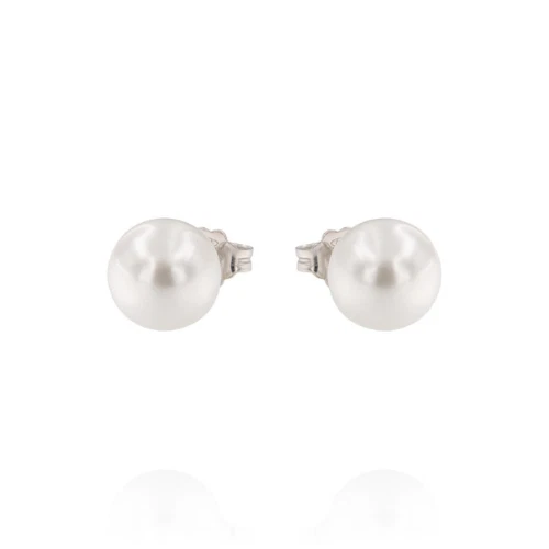 Orecchini con perla bianca – 10 mm – rhodiato Argento 925 Chiaruzzi Vicenza - Immagine 1 di 1
