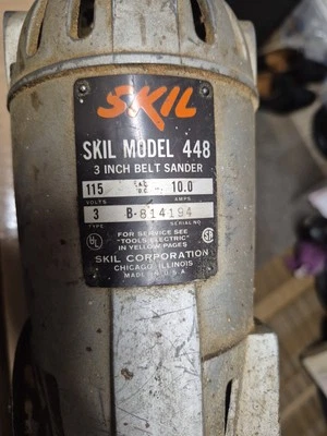 Lijadora de banda SkillLocamotive Style modelo 448 3 pulgadas 10 amperios vintage Foto 1 de 4